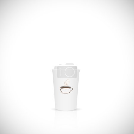 Ilustración de Ilustración de una taza de café de papel aislada sobre un fondo blanco. - Imagen libre de derechos