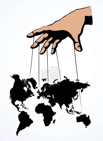 Ilustración de Zona social abstracta zona distrito tierra juguete espacio de texto blanco. Línea dibujada colgar guía maestro dictador brazo suroeste república elemento icono signo. Arte de dibujos animados vector director masculino jefe juego mover acción - Imagen libre de derechos