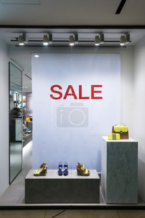 Photo for Shoes display in the store window - Royalty Free Image