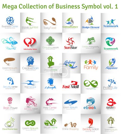 Illustration for Mega Collection of Vector Logo Design - Royalty Free Image