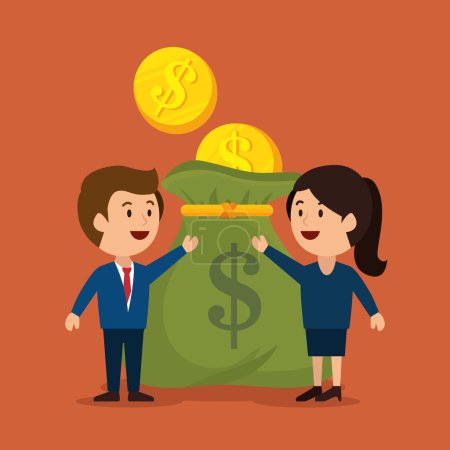 Ilustración de Diseño de concepto de dinero, ilustración de vectores eps10 gráfico - Imagen libre de derechos