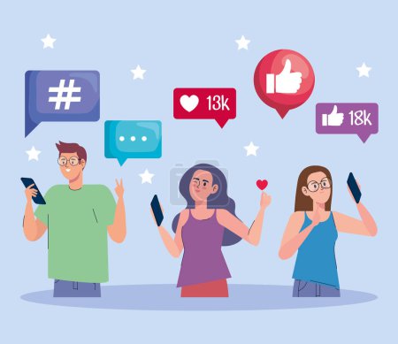 tres personajes influencers