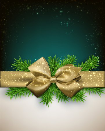 Fondo de Navidad con lazo dorado
.