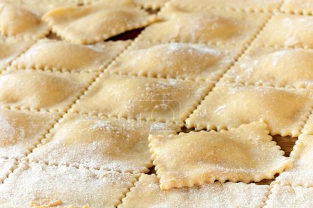 Photo for Homemade Piedmont agnolotti, closeup shot. - Royalty Free Image