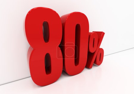 Photo for 80 percent off. Discount 80. 3D illustration - Royalty Free Image