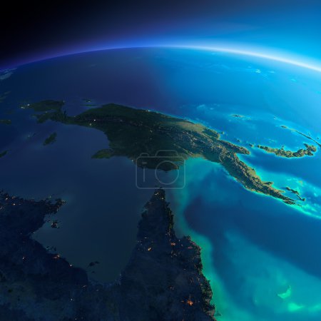 Detailed Earth. Australia and Papua New Guinea