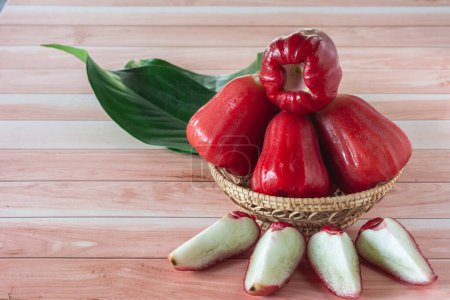 Rose apple fruits on natural light background.