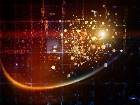 Photo for Particle Geometry series. Design composed of particles, math and design elements as a metaphor on the subject of science, technology and education - Royalty Free Image