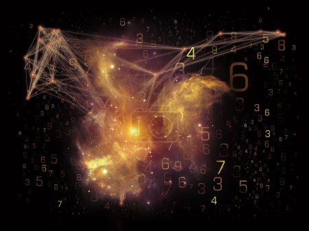Foto de Serie de la red. Composición de elementos abstractos conectados sobre el tema de la creación de redes, la ciencia, la educación y la tecnología moderna - Imagen libre de derechos