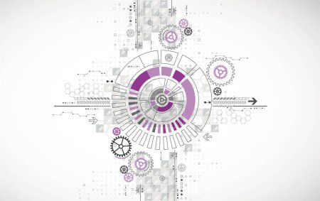 Ilustración de Fondo abstracto del vector. Tecnología circular o concepto de ciencia. - Imagen libre de derechos