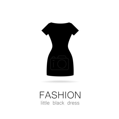 Téléchargez les illustrations : Robe noire - mode classique. Modèle de logo pour une boutique de vêtements, robes de la marque de la boutique pour femmes. - en licence libre de droit