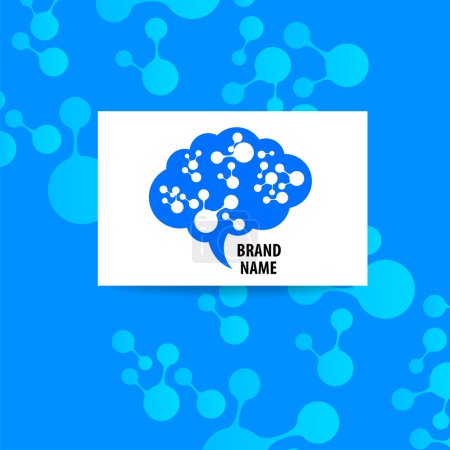 Ilustración de Cerebro - logo. Signo de diseño de plantilla del cerebro y las conexiones neuronales. Icono del concepto del logotipo de la lluvia de ideas
. - Imagen libre de derechos