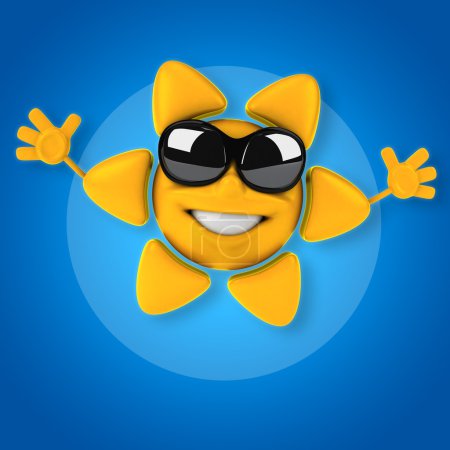 Divertido sol de dibujos animados
