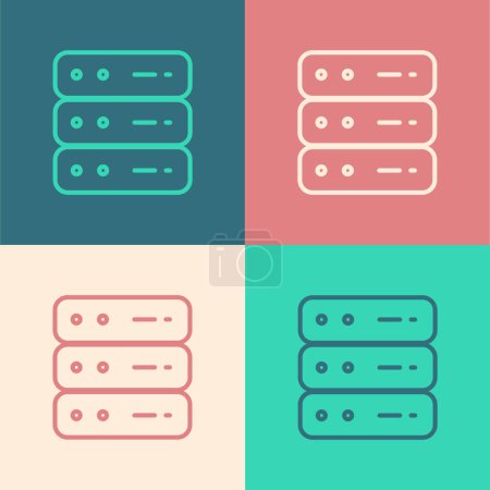 Ilustración de Servidor Blanco, Datos, Web Hosting icono aislado sobre fondo negro. Vector. - Imagen libre de derechos