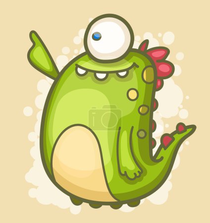 lindo monstruo de dibujos animados
