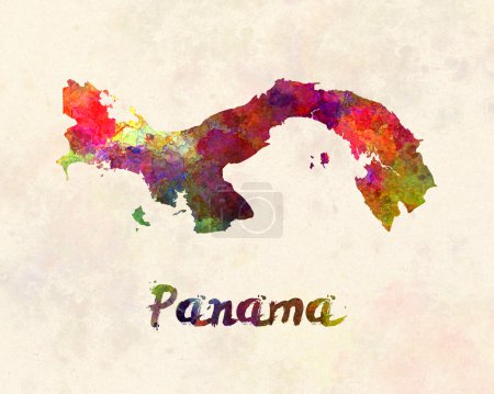 Panamá mapa en acuarela
