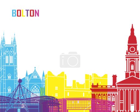 Téléchargez les illustrations : Bolton skyline pop dans le fichier vectoriel modifiable - en licence libre de droit