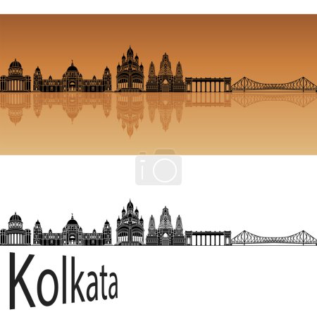 Dhaka skyline in orange