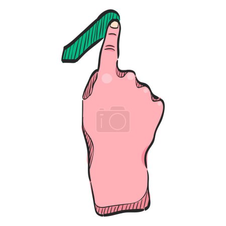 Illustration for Finger gesture icon in color drawing. Gadget touch pad display smartphone laptop computer - Royalty Free Image