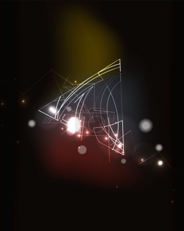 Éléments lumineux dans l'espace sombre 