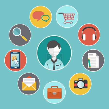 Concepto de servicio al cliente plano vectorial - iconos y elementos de diseño infográfico
Concepto de servicio al cliente plano vectorial - iconos y elementos de diseño infográfico