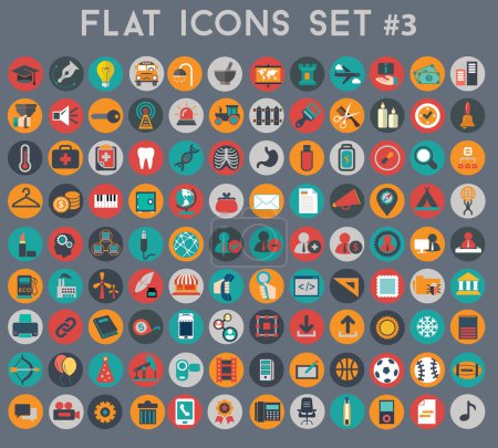 Gran conjunto de iconos de vectores planos con colores modernos de viajes, marketing, hipster, ciencia, educación, negocios, dinero, compras, objetos, web
Gran conjunto de iconos de vectores planos con colores modernos de viajes, marketing, hipster, ciencia, educación, negocios, dinero, compras, objetos, web