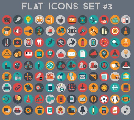 Big set of flat vector icons with modern colors of travel, marketing, hipster ,science, education ,business ,money ,shopping, objects, web