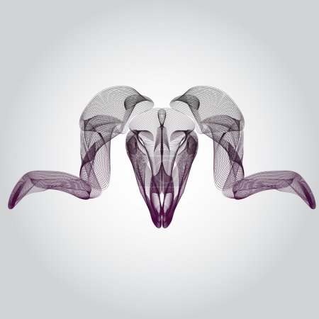 Illustration for Wireframe ram skull, head - Royalty Free Image