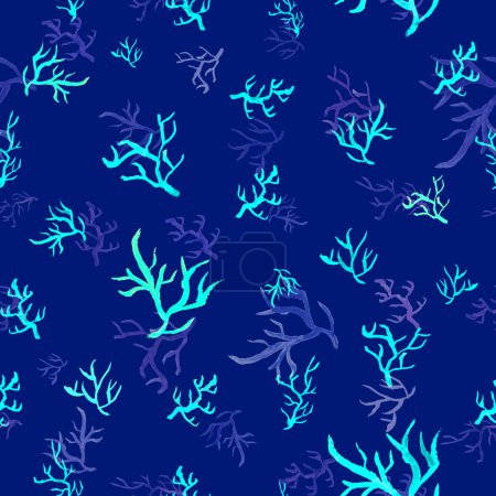 Watercolor coral pattern