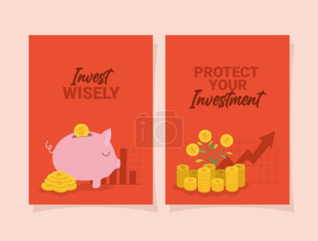 Ilustración de La inversión protege los cárteles con artículos - Imagen libre de derechos