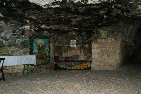 Photo for Constanta, Romania - August 04, 2020: The cave of Saint Andrew in Dobrogea, Romania - Royalty Free Image