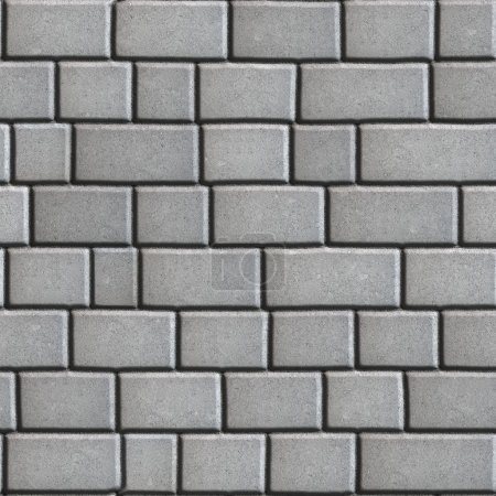 Photo for Concrete Paving Slabs Gray as Rectangles and Squares. Seamless Tileable Texture - Royalty Free Image