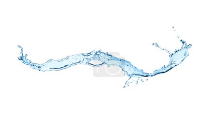 Foto de Salpicadura de agua abstracta azul aislado sobre fondo blanco - Imagen libre de derechos