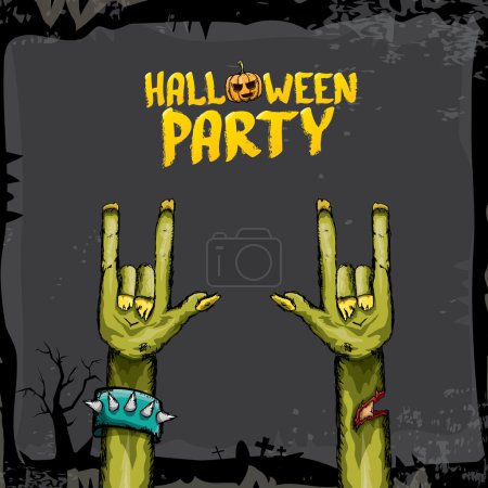 Ilustración de Cartel de fiesta de rock de Halloween, ilustración vectorial - Imagen libre de derechos