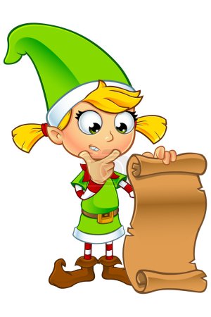 Chica elfo carácter en verde
