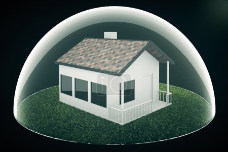 Photo for Real estate bubble on dark background. 3D Render - Royalty Free Image