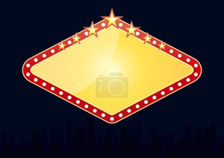 Illustration for Illustration of blank las vegas sign with urban city - Royalty Free Image