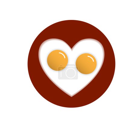 Huevos fritos en forma de corazón
