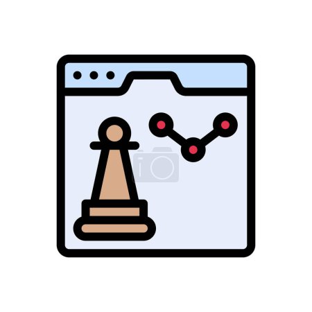 Ilustración de Estrategia vector icono de color plano - Imagen libre de derechos