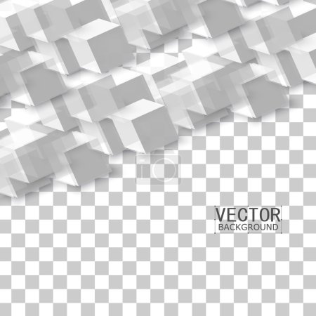 Ilustración de Vector Forma geométrica abstracta con cubos grises. Cuadrados blancos - Imagen libre de derechos