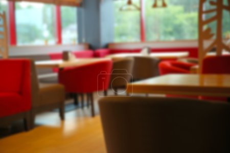 Blurred view of contemporary cafe