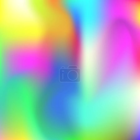 Ilustración de Fondo abstracto del holograma. Fondo de malla de gradiente de arco iris con holograma. Estilo retro de los 90, 80. Plantilla gráfica nacarada para folleto, folleto, diseño de póster, papel pintado, pantalla móvil. - Imagen libre de derechos