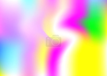 Ilustración de Fondo abstracto del holograma. Fondo de malla de gradiente de neón con holograma. Estilo retro de los 90, 80. Plantilla gráfica iridiscente para folleto, folleto, diseño de póster, papel pintado, pantalla móvil. - Imagen libre de derechos