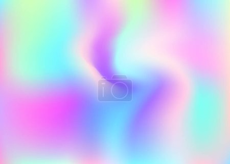 Ilustración de Fondo abstracto del holograma. Fondo de malla de gradiente brillante con holograma. Estilo retro de los 90, 80. Plantilla gráfica nacarada para banner, volante, diseño de portada, interfaz móvil, aplicación web. - Imagen libre de derechos