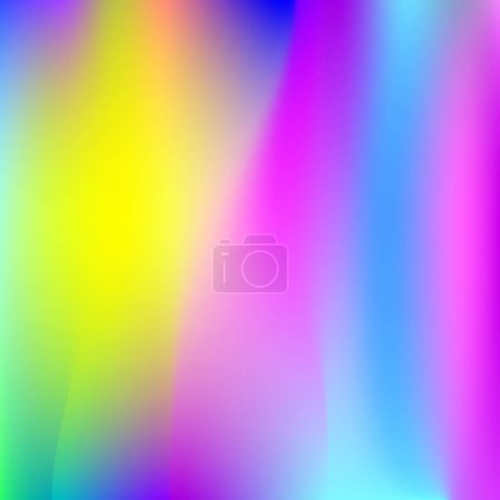 Ilustración de Fondo holográfico abstracto. Fondo holográfico mínimo con malla de gradiente. Estilo retro de los 90, 80. Plantilla gráfica iridiscente para banner, volante, diseño de portada, interfaz móvil, aplicación web. - Imagen libre de derechos