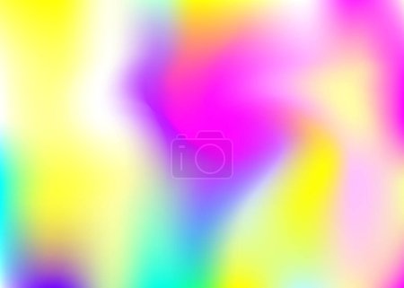 Ilustración de Fondo holográfico abstracto. Espectro holográfico de fondo con malla de gradiente. Estilo retro de los 90, 80. Plantilla gráfica iridiscente para banner, volante, diseño de portada, interfaz móvil, aplicación web. - Imagen libre de derechos
