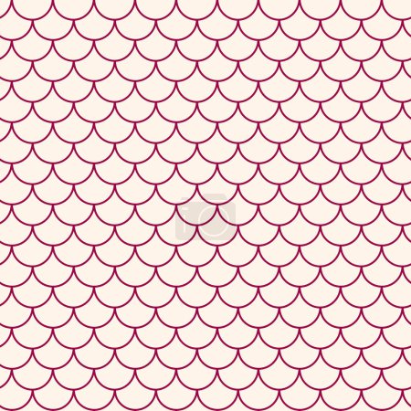 Illustration for Girl mermaid seamless pattern. Pink fish skin backdrop. Tillable background for girl fabric, textile design, wrapping paper, swimwear or wallpaper. Girl mermaid texture with fish scale underwater. - Royalty Free Image