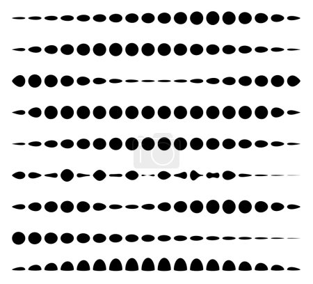 Téléchargez les illustrations : Ensemble de lignes de séparation horizontales faites de cercles. Lignes pointillées
. - en licence libre de droit