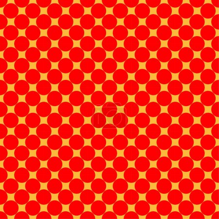 Ilustración de Arte pop, amarillo cómico y rojo punteado, círculos perfectamente repetible patrón geométrico. Puntillista, puntillismo y punteado, punteado ilustración arte retro - Imagen libre de derechos