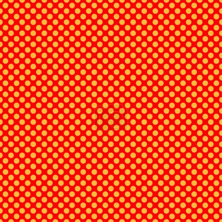 Ilustración de Arte pop, amarillo cómico y rojo punteado, círculos perfectamente repetible patrón geométrico. Puntillista, puntillismo y punteado, punteado ilustración arte retro - Imagen libre de derechos